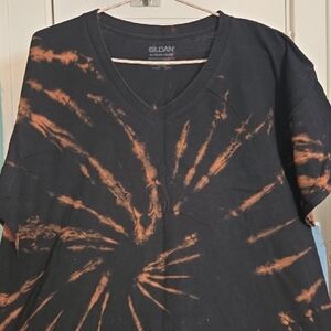 Gildan Black and Orange Tie-Dye Tee